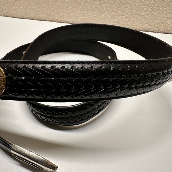 Brighton Onyx Black Leather Golf Belt Mens Size 46 Classic Preppy Vintage - Picture 7 of 16